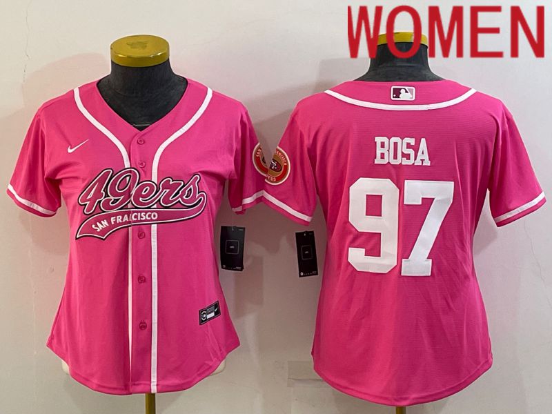 Women San Francisco 49ers #97 Bosa Pink 2022 Nike Co branded NFL Jerseys->san francisco 49ers->NFL Jersey